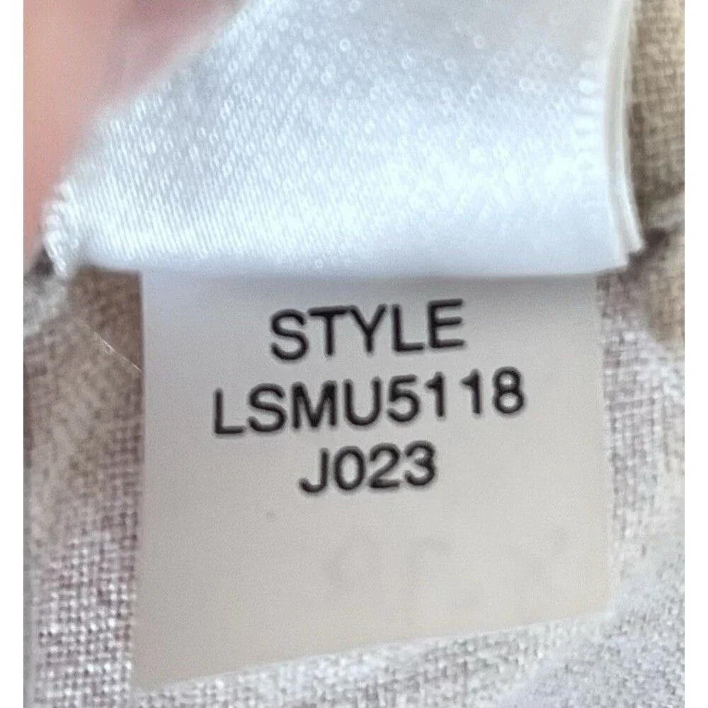 Liz Claiborne Linen Lace Trim Pants Womens 12 Beige Neutral Boho Coastal Grandma